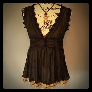 Anthropologie Odille Lace Babydoll Top